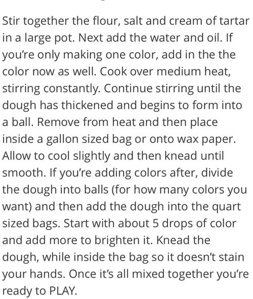 play dough directions 